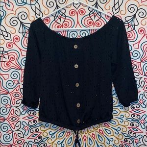 Black off the shoulder top